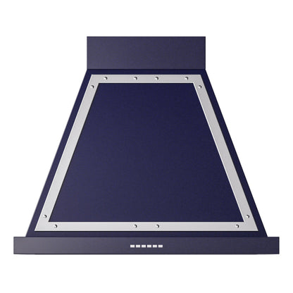 ILVE Nostalgie II Noblesse 30-Inch Canopy Wall-Mount Ducted Range Hood, 600 CFM, Midnight Blue with Chrome Trim, UANB30MBC