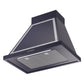 ILVE Nostalgie II Noblesse 30-Inch Canopy Wall-Mount Ducted Range Hood, 600 CFM, Midnight Blue with Chrome Trim, UANB30MBC