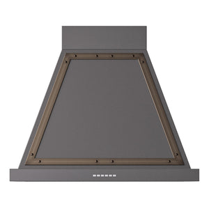 ILVE Nostalgie II Noblesse 30-Inch Canopy Wall-Mount Ducted Range Hood, 600 CFM, Graphite Matte with Burnished Trim, UANB30MGB