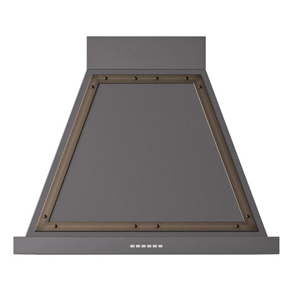 ILVE Nostalgie II Noblesse 30-Inch Canopy Wall-Mount Ducted Range Hood, 600 CFM, Graphite Matte with Burnished Trim, UANB30MGB