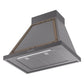 ILVE Nostalgie II Noblesse 30-Inch Canopy Wall-Mount Ducted Range Hood, 600 CFM, Graphite Matte with Burnished Trim, UANB30MGB
