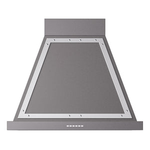 ILVE Nostalgie II Noblesse 30-Inch Canopy Wall-Mount Ducted Range Hood, 600 CFM, Graphite Matte with Chrome Trim, UANB30MGC