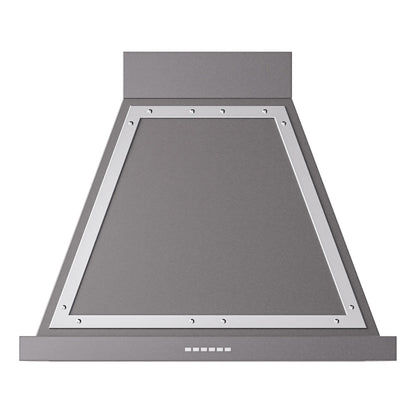 ILVE Nostalgie II Noblesse 30-Inch Canopy Wall-Mount Ducted Range Hood, 600 CFM, Graphite Matte with Chrome Trim, UANB30MGC