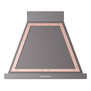 ILVE Nostalgie II Noblesse 30-Inch Canopy Wall-Mount Ducted Range Hood, 600 CFM, Graphite Matte with Copper Trim, UANB30MGP