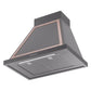 ILVE Nostalgie II Noblesse 30-Inch Canopy Wall-Mount Ducted Range Hood, 600 CFM, Graphite Matte with Copper Trim, UANB30MGP