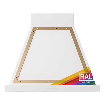 ILVE Nostalgie II Noblesse 30-Inch Canopy Wall-Mount Ducted Range Hood, 600 CFM, RAL with Brass Trim, UANB30RAG