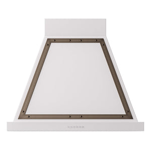 ILVE Nostalgie II Noblesse 30-Inch Canopy Wall-Mount Ducted Range Hood, 600 CFM, White with Burnished Trim, UANB30WHB