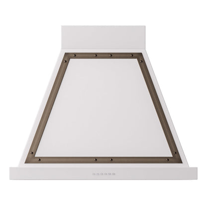 ILVE Nostalgie II Noblesse 30-Inch Canopy Wall-Mount Ducted Range Hood, 600 CFM, White with Burnished Trim, UANB30WHB