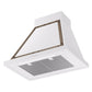 ILVE Nostalgie II Noblesse 30-Inch Canopy Wall-Mount Ducted Range Hood, 600 CFM, White with Burnished Trim, UANB30WHB