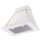 ILVE Nostalgie II Noblesse 30-Inch Canopy Wall-Mount Ducted Range Hood, 600 CFM, White with Brass Trim, UANB30WHG