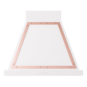 ILVE Nostalgie II Noblesse 30-Inch Canopy Wall-Mount Ducted Range Hood, 600 CFM, White with Copper Trim, UANB30WHP