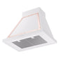 ILVE Nostalgie II Noblesse 30-Inch Canopy Wall-Mount Ducted Range Hood, 600 CFM, White with Copper Trim, UANB30WHP
