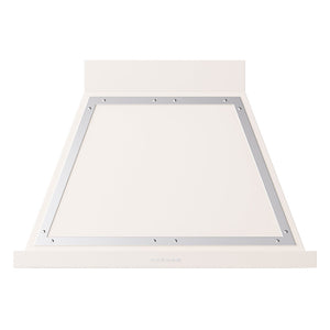 ILVE Nostalgie II Noblesse 36-Inch Canopy Wall-Mount Ducted Range Hood, 600 CFM, Antique White with Chrome Trim, UANB36AWC