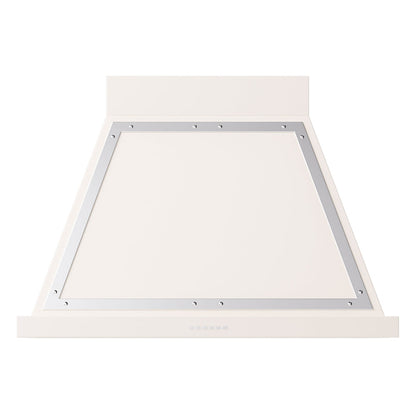 ILVE Nostalgie II Noblesse 36-Inch Canopy Wall-Mount Ducted Range Hood, 600 CFM, Antique White with Chrome Trim, UANB36AWC