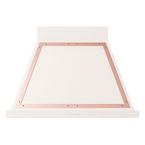 ILVE Nostalgie II Noblesse 36-Inch Canopy Wall-Mount Ducted Range Hood, 600 CFM, Antique White with Copper Trim, UANB36AWP