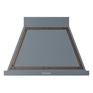 ILVE Nostalgie II Noblesse 36-Inch Canopy Wall-Mount Ducted Range Hood, 600 CFM, Blue Grey with Burnished Trim, UANB36BGB