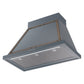 ILVE Nostalgie II Noblesse 36-Inch Canopy Wall-Mount Ducted Range Hood, 600 CFM, Blue Grey with Burnished Trim, UANB36BGB