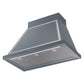 ILVE Nostalgie II Noblesse 36-Inch Canopy Wall-Mount Ducted Range Hood, 600 CFM, Blue Grey with Chrome Trim, UANB36BGC