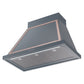 ILVE Nostalgie II Noblesse 36-Inch Canopy Wall-Mount Ducted Range Hood, 600 CFM, Blue Grey with Copper Trim, UANB36BGP