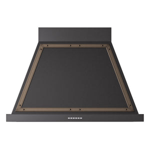 ILVE Nostalgie II Noblesse 36-Inch Canopy Wall-Mount Ducted Range Hood, 600 CFM, Glossy Black with Burnished Trim, UANB36BKB