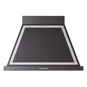 ILVE Nostalgie II Noblesse 36-Inch Canopy Wall-Mount Ducted Range Hood, 600 CFM, Glossy Black with Chrome Trim, UANB36BKC