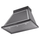 ILVE Nostalgie II Noblesse 36-Inch Canopy Wall-Mount Ducted Range Hood, 600 CFM, Glossy Black with Chrome Trim, UANB36BKC