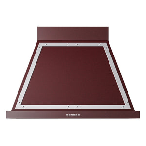 ILVE Nostalgie II Noblesse 36-Inch Canopy Wall-Mount Ducted Range Hood, 600 CFM, Burgundy with Chrome Trim, UANB36BUC