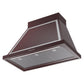 ILVE Nostalgie II Noblesse 36-Inch Canopy Wall-Mount Ducted Range Hood, 600 CFM, Burgundy with Chrome Trim, UANB36BUC