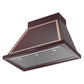ILVE Nostalgie II Noblesse 36-Inch Canopy Wall-Mount Ducted Range Hood, 600 CFM, Burgundy with Copper Trim, UANB36BUP