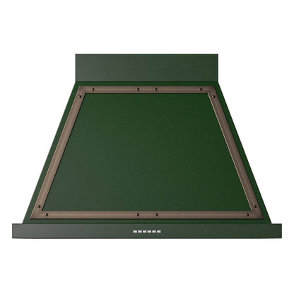 ILVE Nostalgie II Noblesse 36-Inch Canopy Wall-Mount Ducted Range Hood, 600 CFM, Emerald Green with Burnished Trim, UANB36EGB
