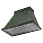 ILVE Nostalgie II Noblesse 36-Inch Canopy Wall-Mount Ducted Range Hood, 600 CFM, Emerald Green with Burnished Trim, UANB36EGB