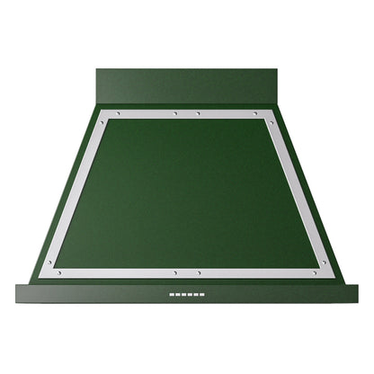 ILVE Nostalgie II Noblesse 36-Inch Canopy Wall-Mount Ducted Range Hood, 600 CFM, Emerald Green with Chrome Trim, UANB36EGC