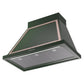 ILVE Nostalgie II Noblesse 36-Inch Canopy Wall-Mount Ducted Range Hood, 600 CFM, Emerald Green with Copper Trim, UANB36EGP