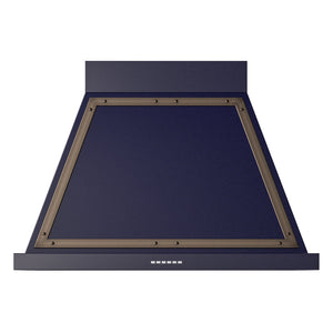 ILVE Nostalgie II Noblesse 36-Inch Canopy Wall-Mount Ducted Range Hood, 600 CFM, Midnight Blue with Burnished Trim, UANB36MBB