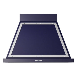 ILVE Nostalgie II Noblesse 36-Inch Canopy Wall-Mount Ducted Range Hood, 600 CFM, Midnight Blue with Chrome Trim, UANB36MBC