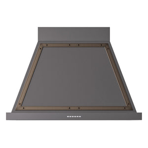 ILVE Nostalgie II Noblesse 36-Inch Canopy Wall-Mount Ducted Range Hood, 600 CFM, Graphite Matte with Burnished Trim, UANB36MGB