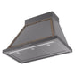 ILVE Nostalgie II Noblesse 36-Inch Canopy Wall-Mount Ducted Range Hood, 600 CFM, Graphite Matte with Burnished Trim, UANB36MGB