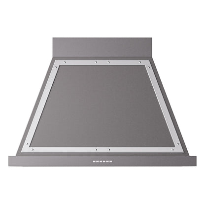 ILVE Nostalgie II Noblesse 36-Inch Canopy Wall-Mount Ducted Range Hood, 600 CFM, Graphite Matte with Chrome Trim, UANB36MGC
