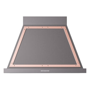 ILVE Nostalgie II Noblesse 36-Inch Canopy Wall-Mount Ducted Range Hood, 600 CFM, Graphite Matte with Copper Trim, UANB36MGP