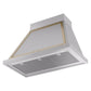 ILVE Nostalgie II Noblesse 36-Inch Canopy Wall-Mount Ducted Range Hood, 600 CFM, Stainless Steel with Brass Trim, UANB36SSG