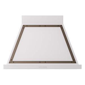 ILVE Nostalgie II Noblesse 36-Inch Canopy Wall-Mount Ducted Range Hood, 600 CFM, White with Burnished Trim, UANB36WHB