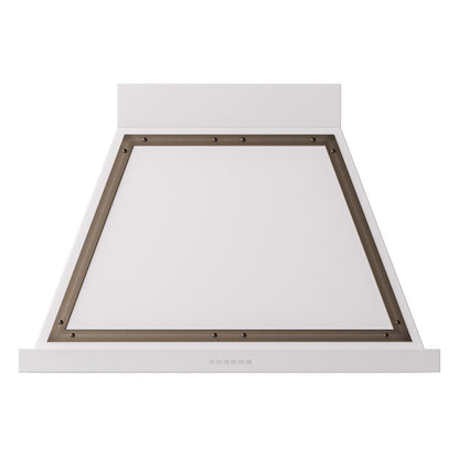 ILVE Nostalgie II Noblesse 36-Inch Canopy Wall-Mount Ducted Range Hood, 600 CFM, White with Burnished Trim, UANB36WHB