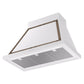 ILVE Nostalgie II Noblesse 36-Inch Canopy Wall-Mount Ducted Range Hood, 600 CFM, White with Burnished Trim, UANB36WHB