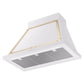 ILVE Nostalgie II Noblesse 36-Inch Canopy Wall-Mount Ducted Range Hood, 600 CFM, White with Brass Trim, UANB36WHG
