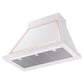 ILVE Nostalgie II Noblesse 36-Inch Canopy Wall-Mount Ducted Range Hood, 600 CFM, White with Copper Trim, UANB36WHP