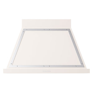 ILVE Nostalgie II Noblesse 40-Inch Canopy Wall-Mount Ducted Range Hood, 600 CFM, Antique White with Chrome Trim, UANB40AWC