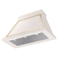 ILVE Nostalgie II Noblesse 40-Inch Canopy Wall-Mount Ducted Range Hood, 600 CFM, Antique White with Brass Trim, UANB40AWG