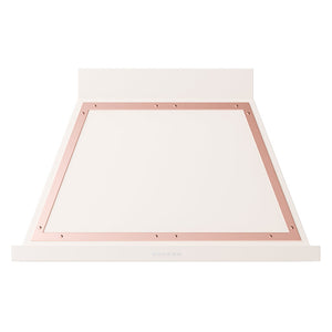 ILVE Nostalgie II Noblesse 40-Inch Canopy Wall-Mount Ducted Range Hood, 600 CFM, Antique White with Copper Trim, UANB40AWP