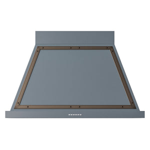 ILVE Nostalgie II Noblesse 40-Inch Canopy Wall-Mount Ducted Range Hood, 600 CFM, Blue Grey with Burnished Trim, UANB40BGB