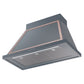 ILVE Nostalgie II Noblesse 40-Inch Canopy Wall-Mount Ducted Range Hood, 600 CFM, Blue Grey with Copper Trim, UANB40BGP
